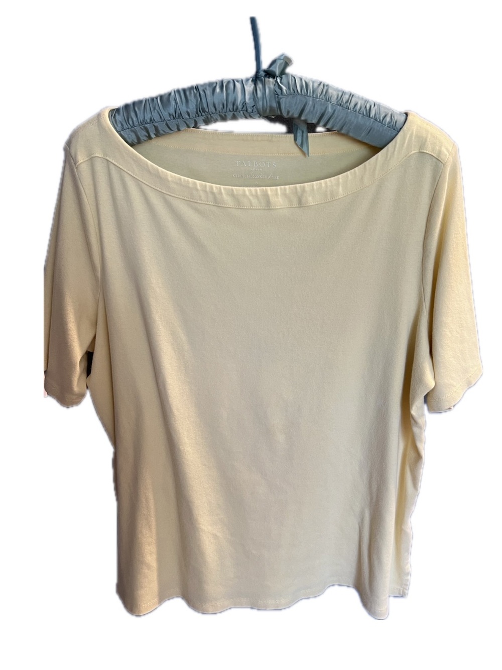 Talbots Buttery Yellow Short Sleeve Boatneck Tee